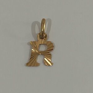 14K Gold “R” Pendant